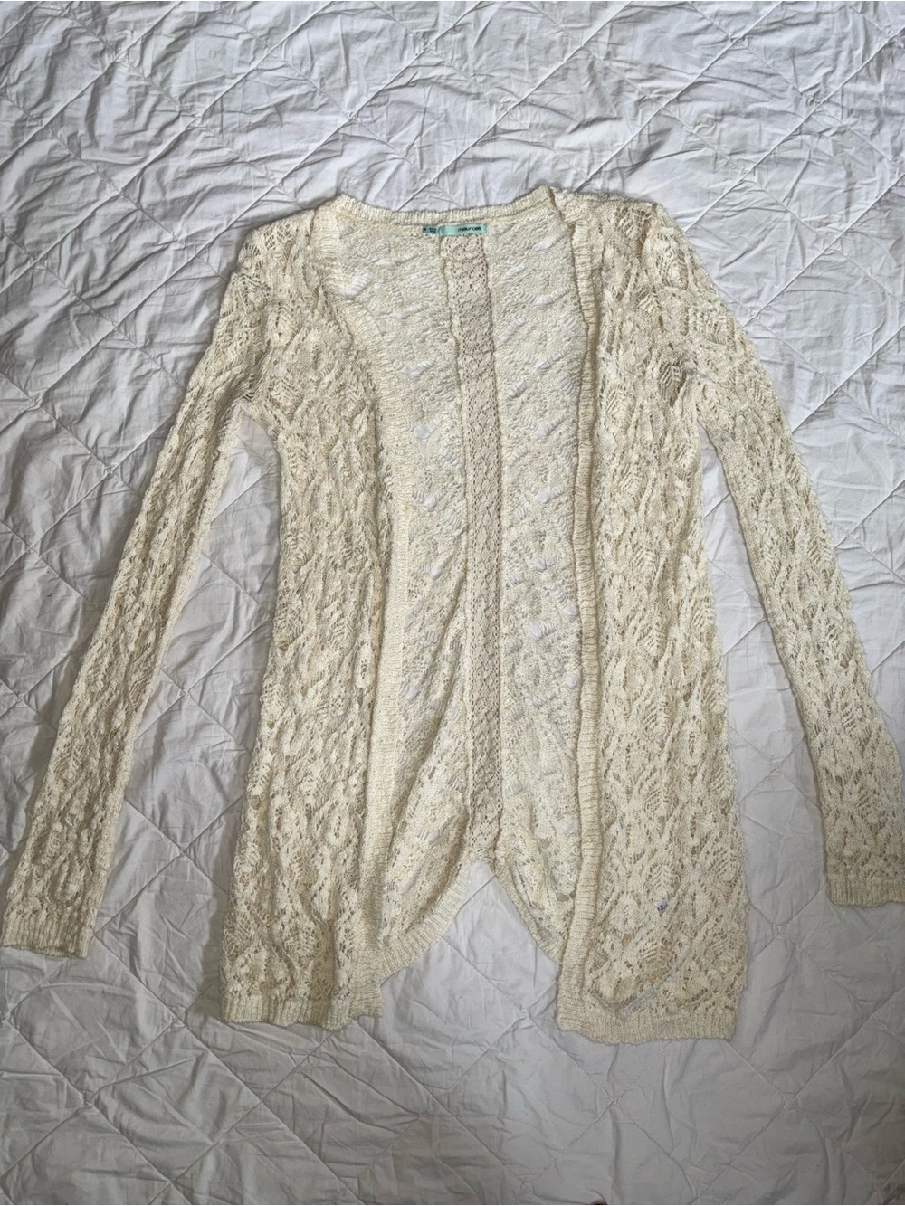 Maurices Open-Front Cream Cable Knit Women's Sweater Cardigan